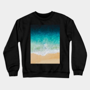 Blue gradient beach oil painting Crewneck Sweatshirt